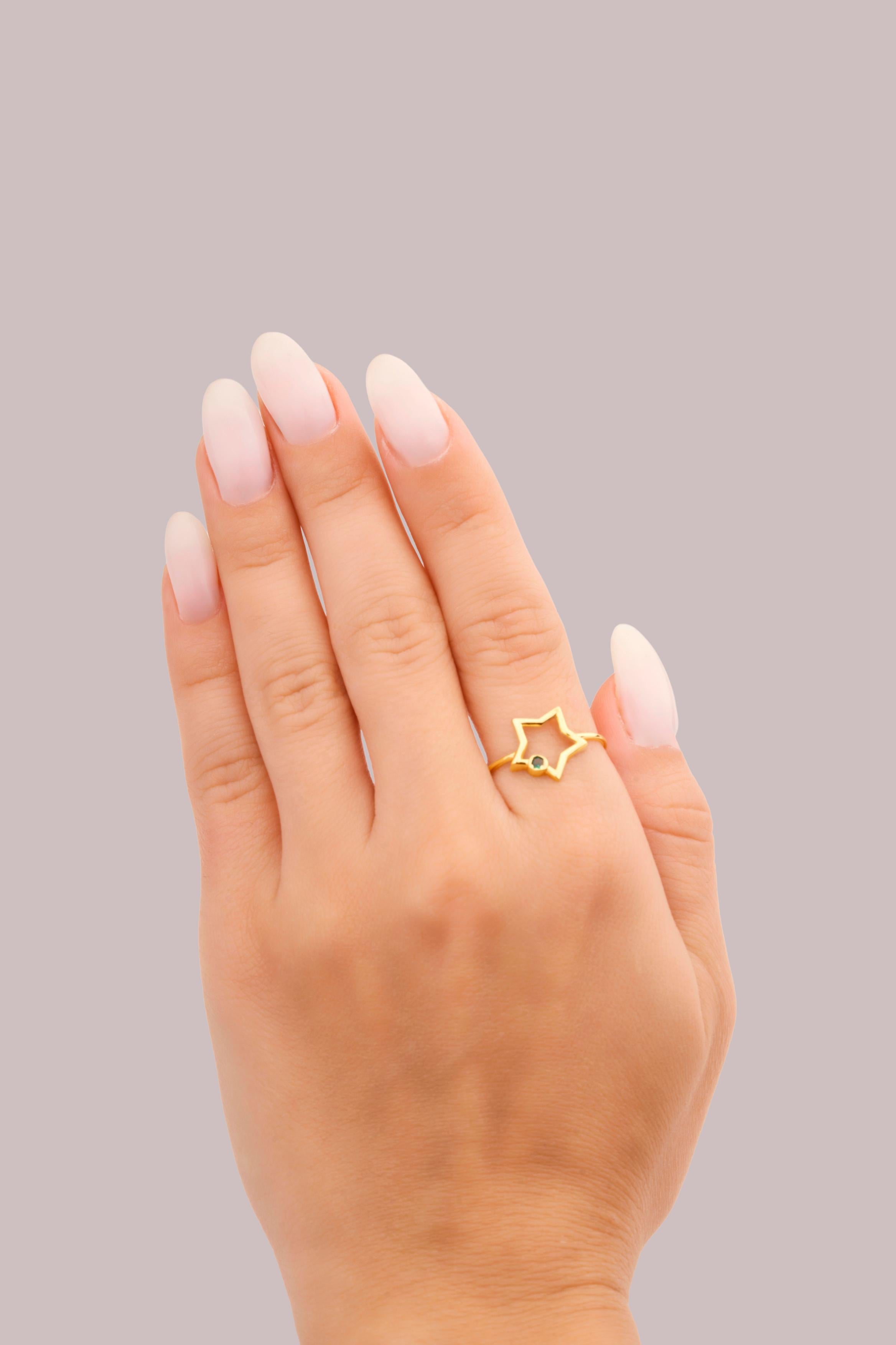 IRIS Star Empty Gold Ring