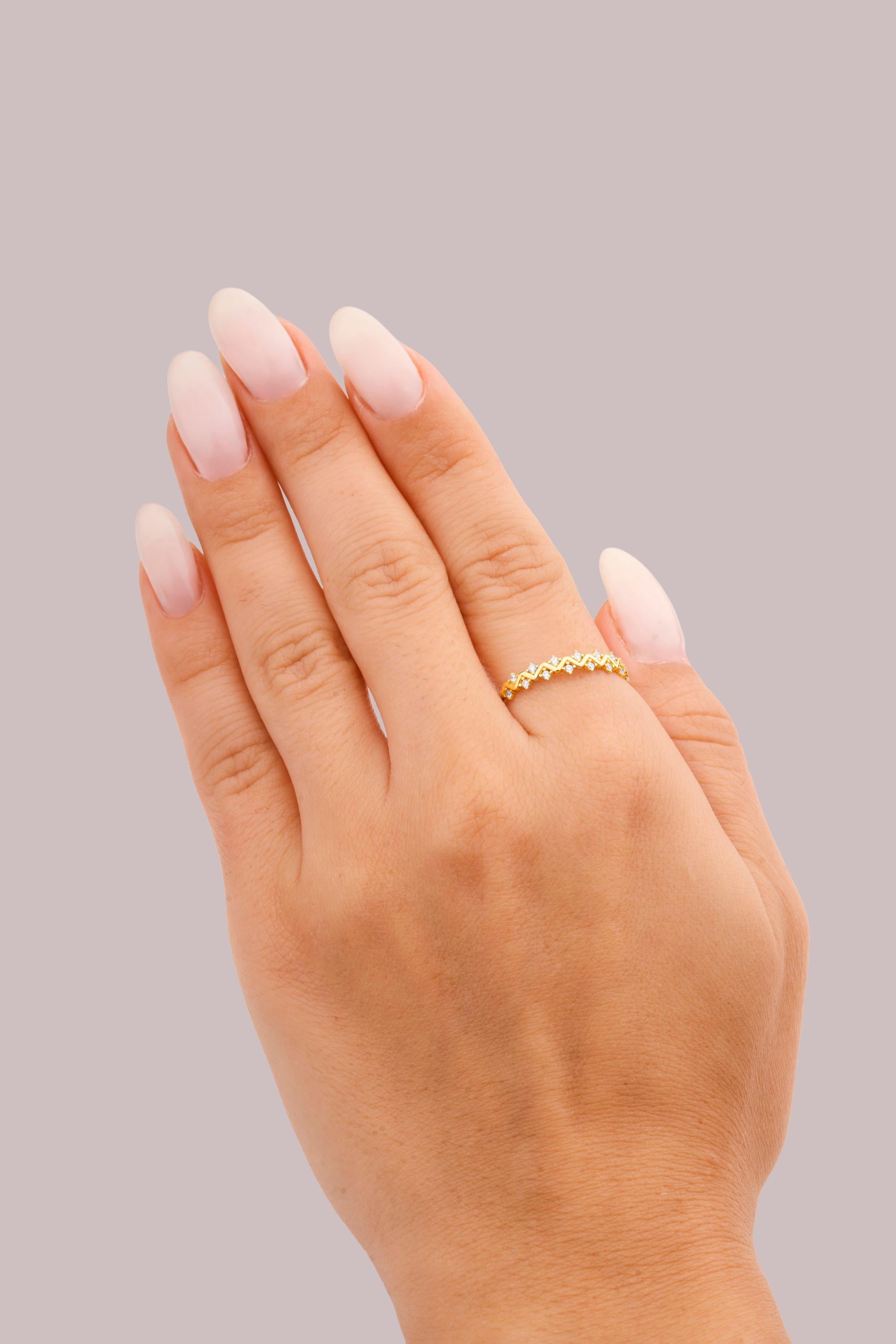 IRIS Stone Waves Gold Ring