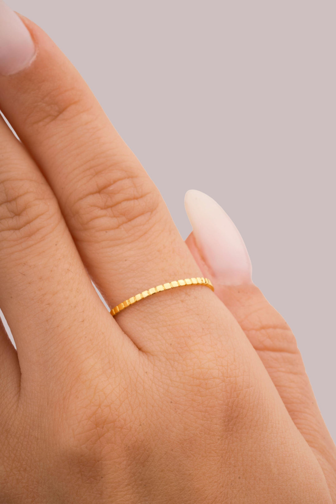 IRIS Skinny Squares Gold Ring