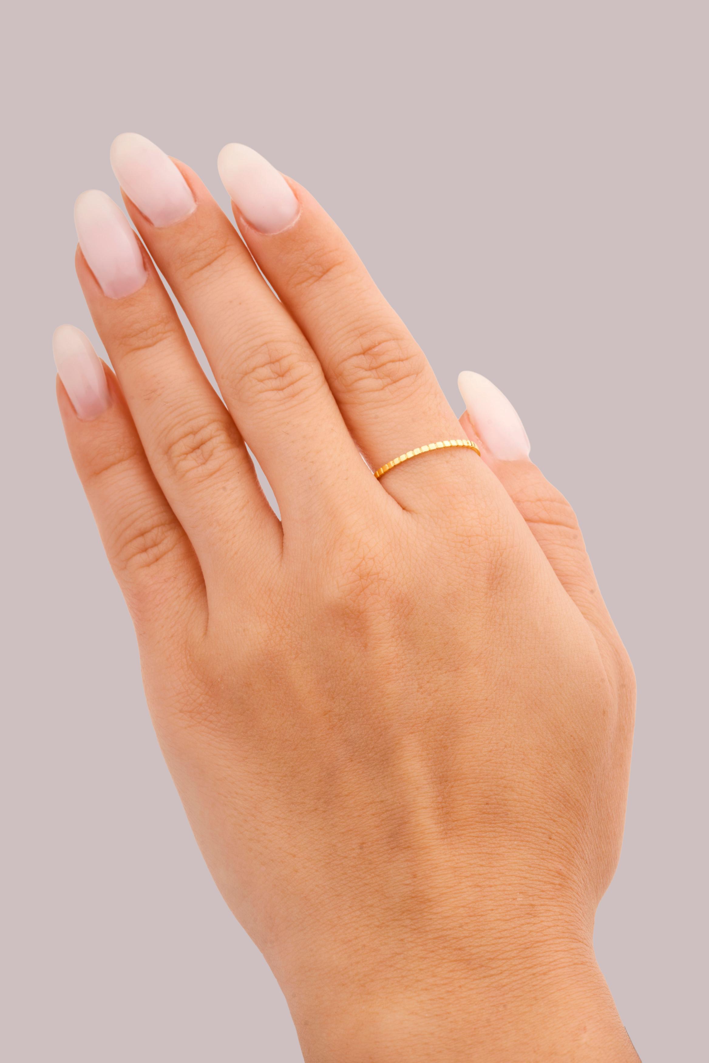 IRIS Skinny Squares Gold Ring
