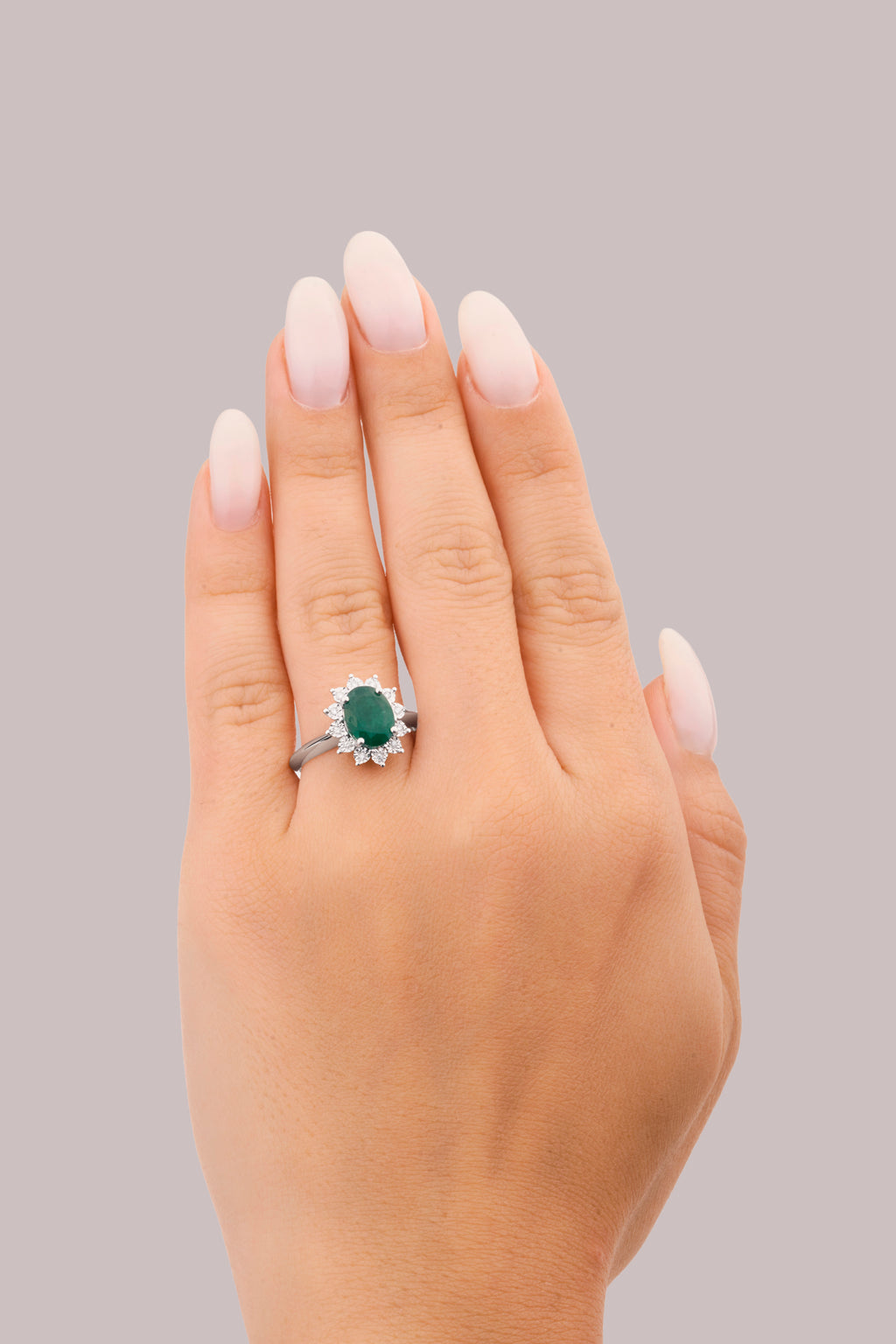 Diana Flower Emerald Ring