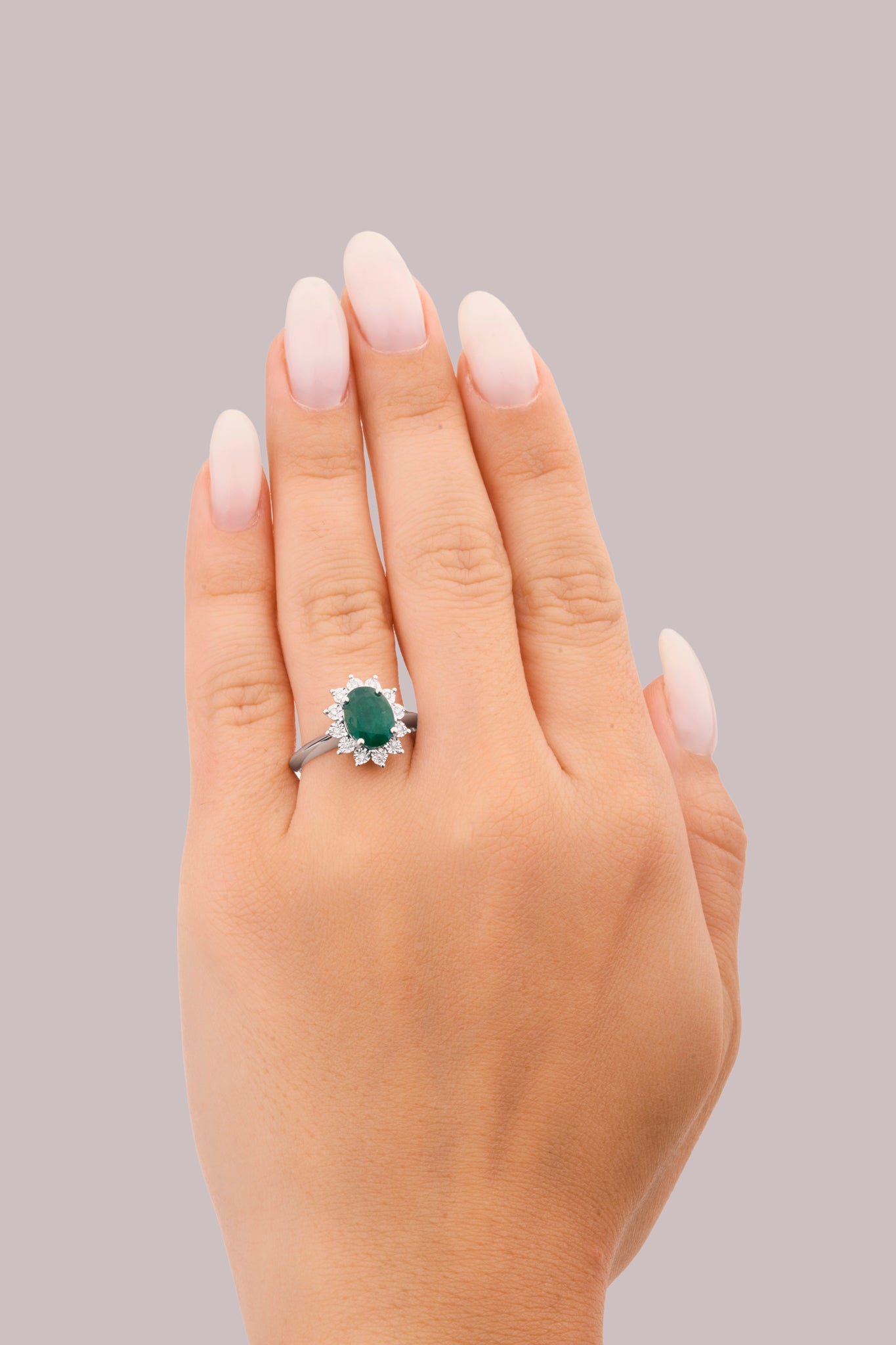 Diana Flower Emerald Ring