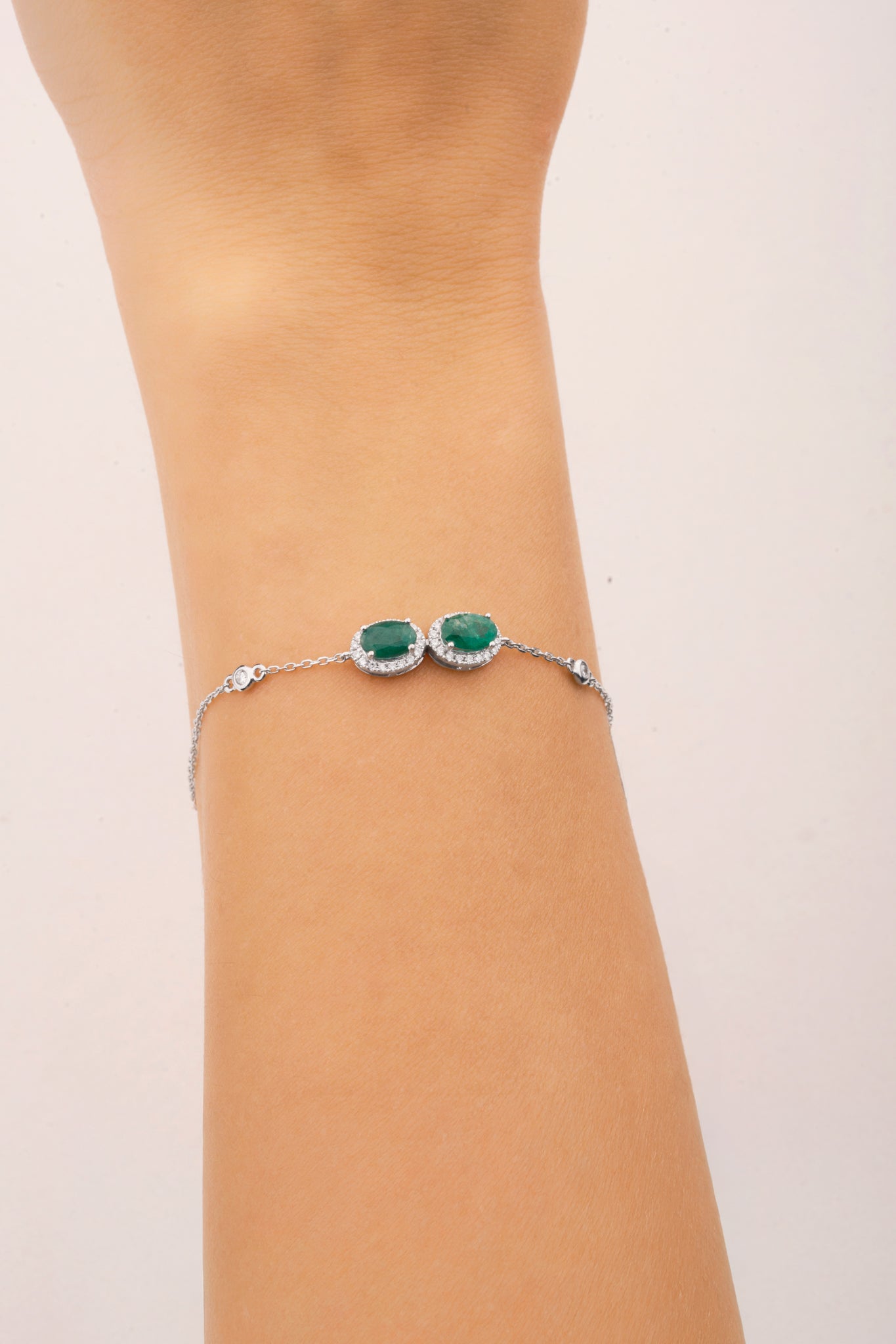 Diana Oval Double Emerald Bracelet