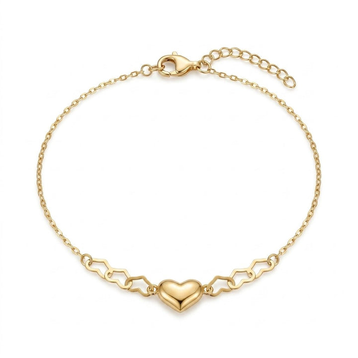 Iris Linked Hearts Gold Bracelet