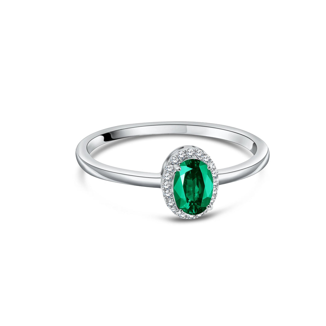 Diana Oval Diamond Ring - Emerald