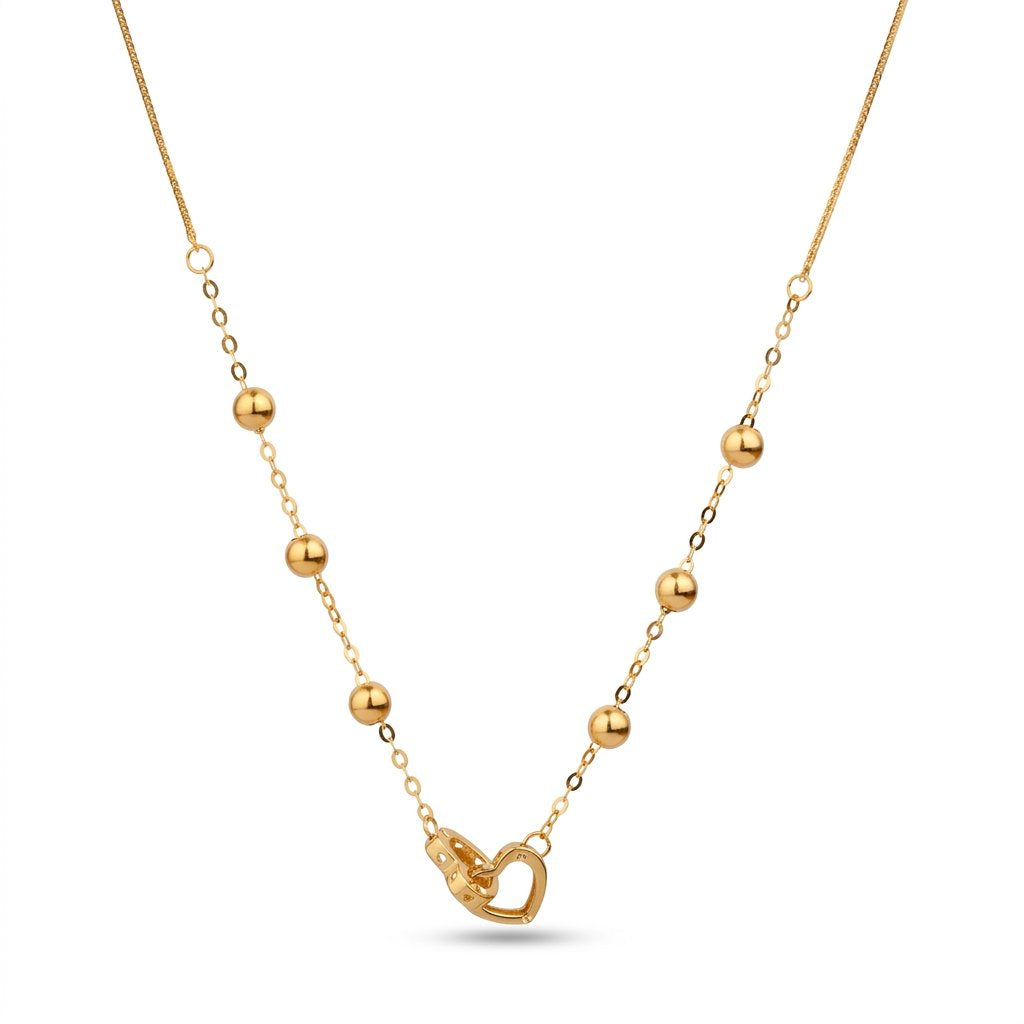 Iris Double Heart Gold Necklace