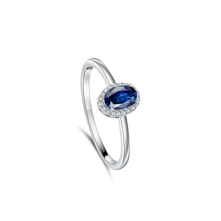 Diana Oval Diamond Ring - Sapphire