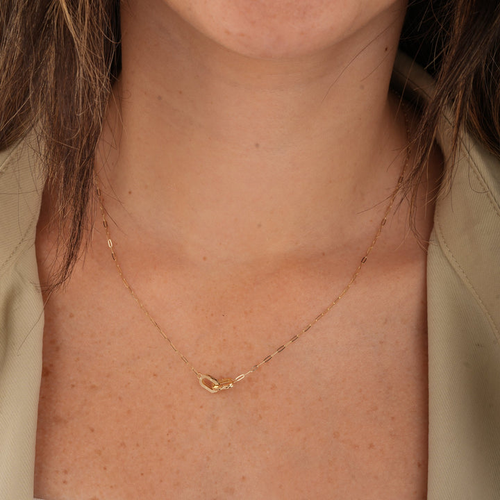 Iris double Oval Gold Necklace