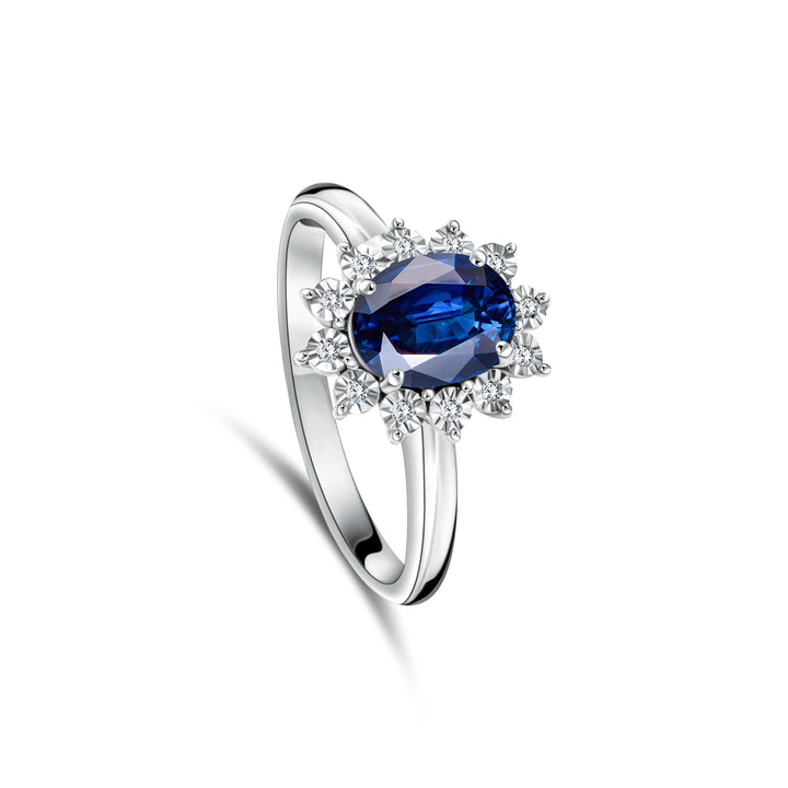 Diana Flower Diamond Ring - Sapphire