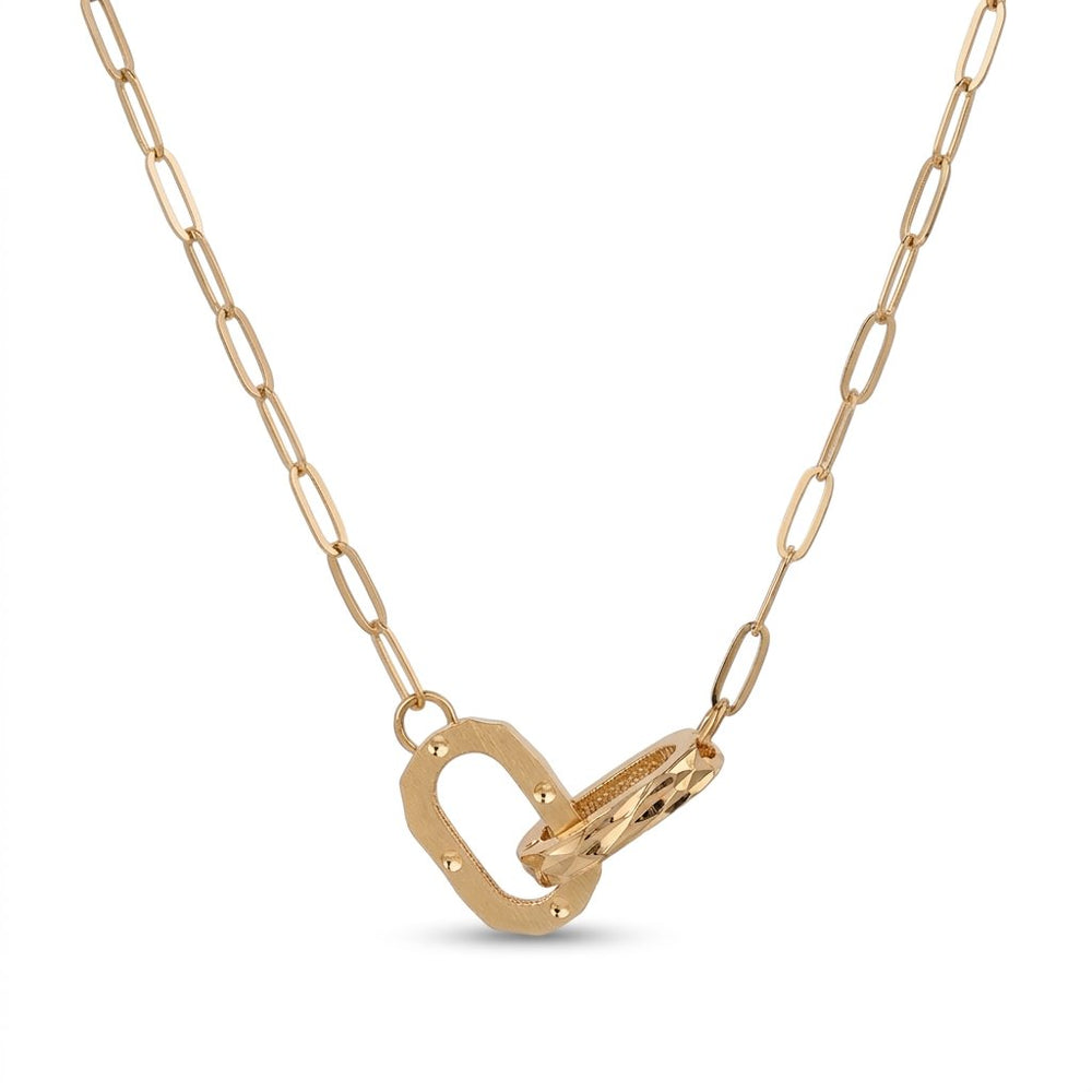 Iris double Oval Gold Necklace