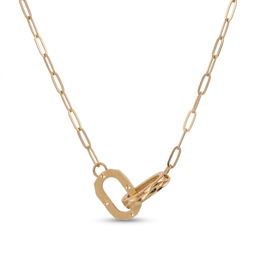 Iris double Oval Gold Necklace