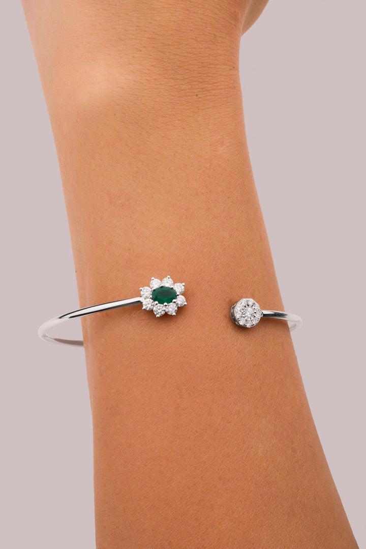 Diana Flex Diamond Bangle - Emerald