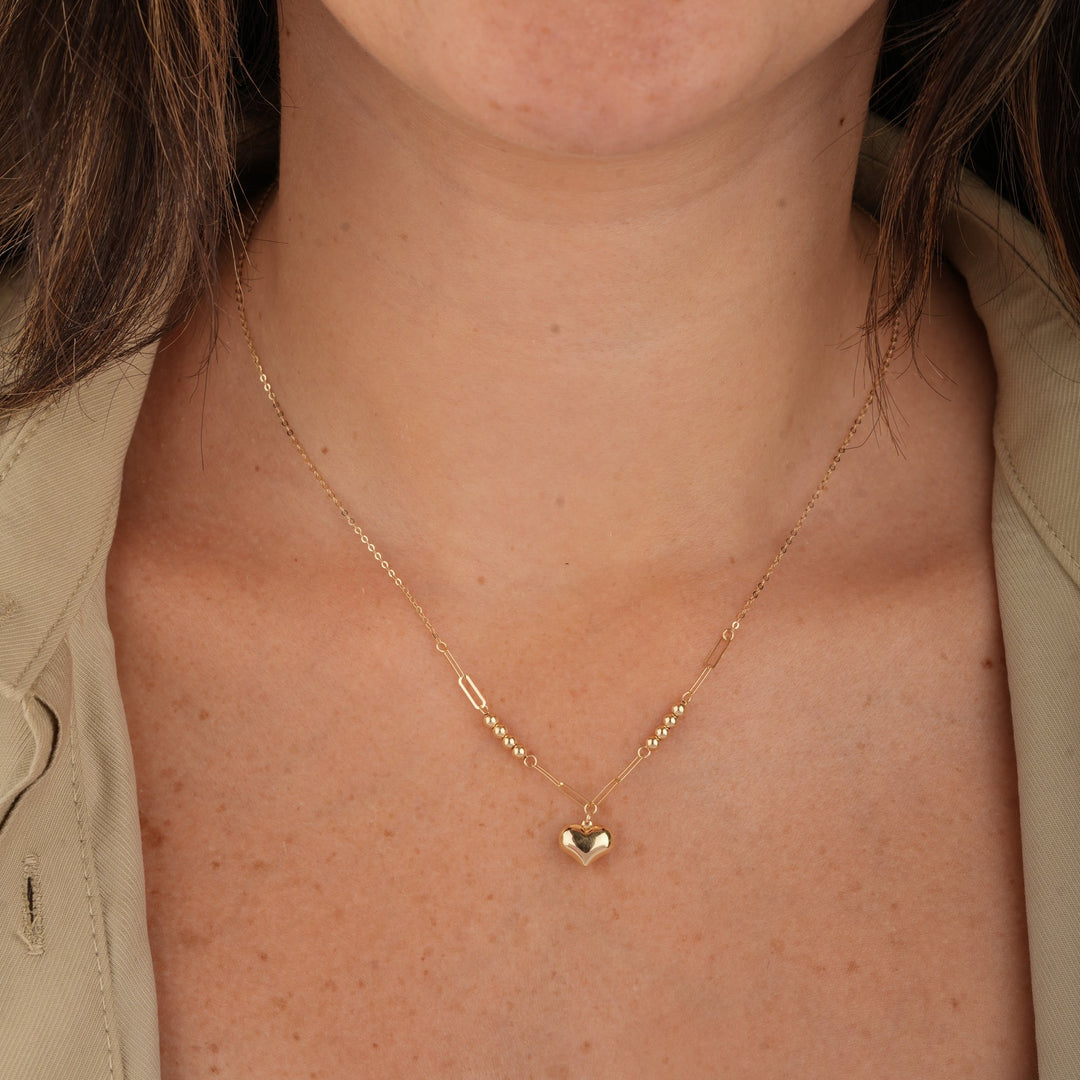 Iris One Heart Gold Necklace