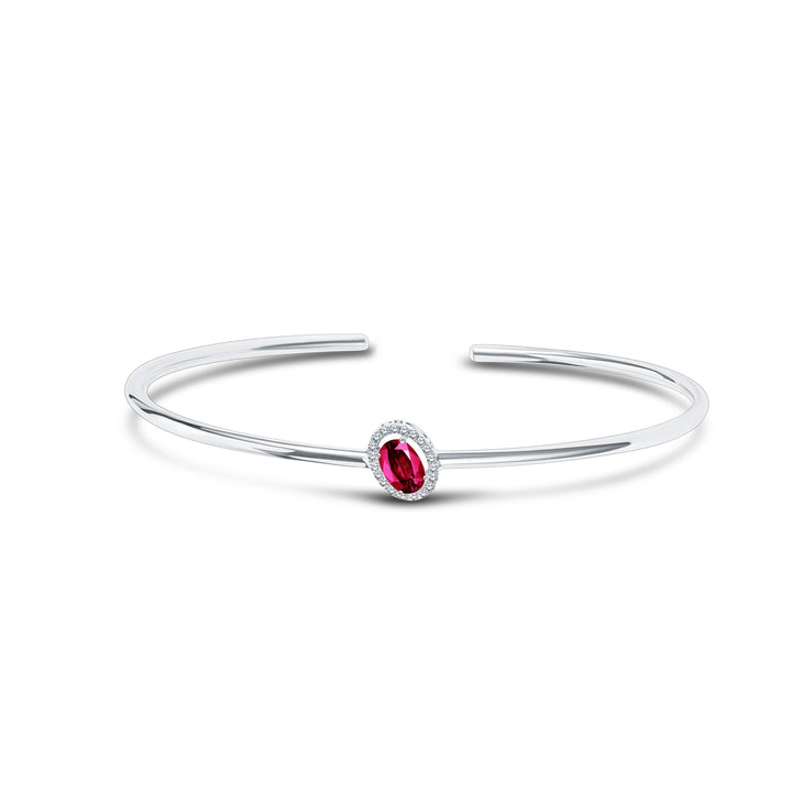 Diana Oval Diamond Bangle - Ruby