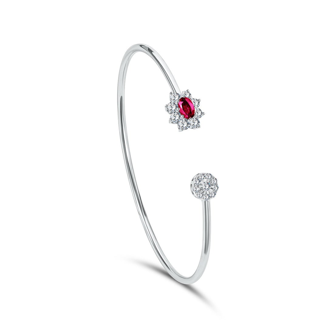 Diana Flex Diamond Bangle - Ruby