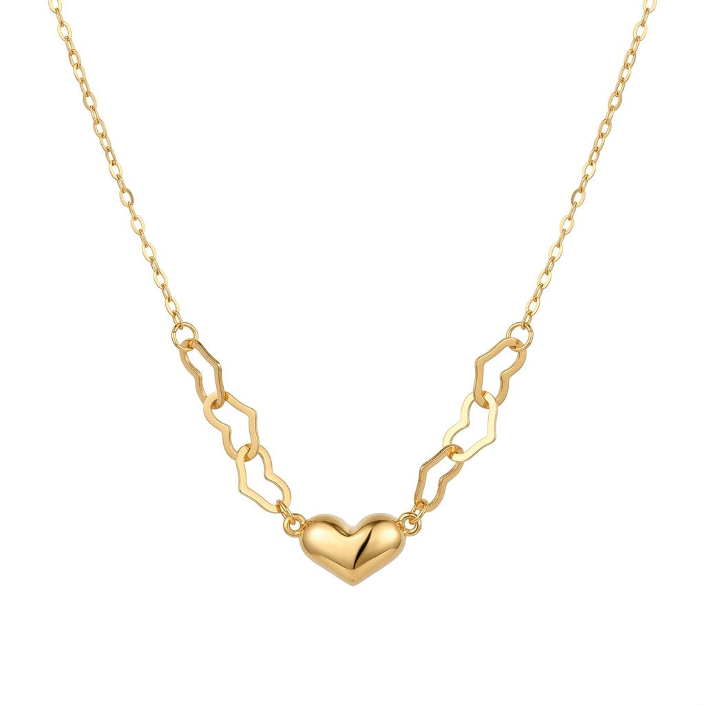 Iris Linked Hearts Gold Necklace