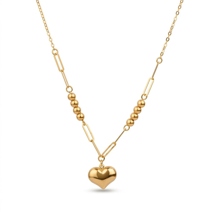Iris One Heart Gold Necklace