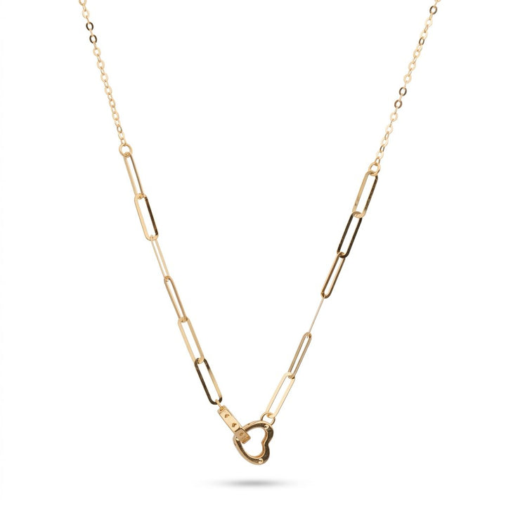 Iris Double Heart Link Chain Gold Necklace