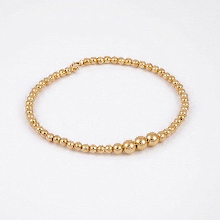 Iris Beads Gold Bangle