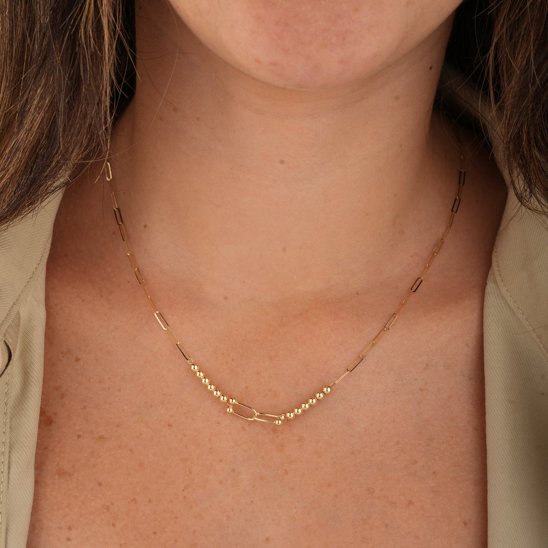 Iris Balls Link Gold Necklace