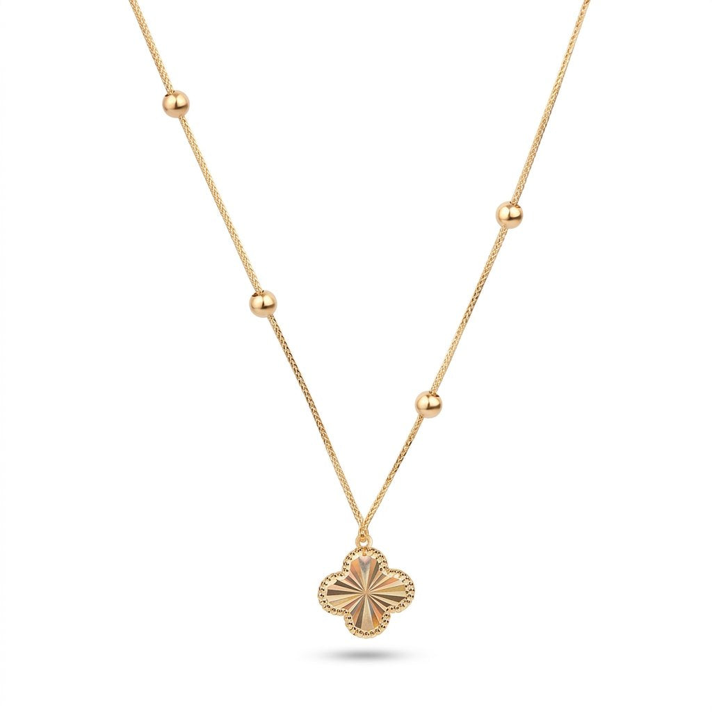 Iris Solid Clover Gold Necklace