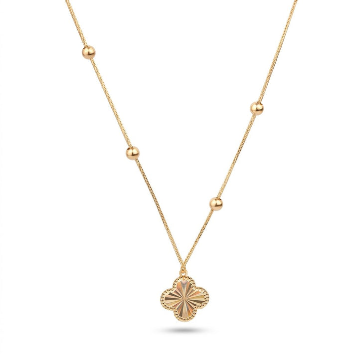 Iris Solid Clover Gold Necklace