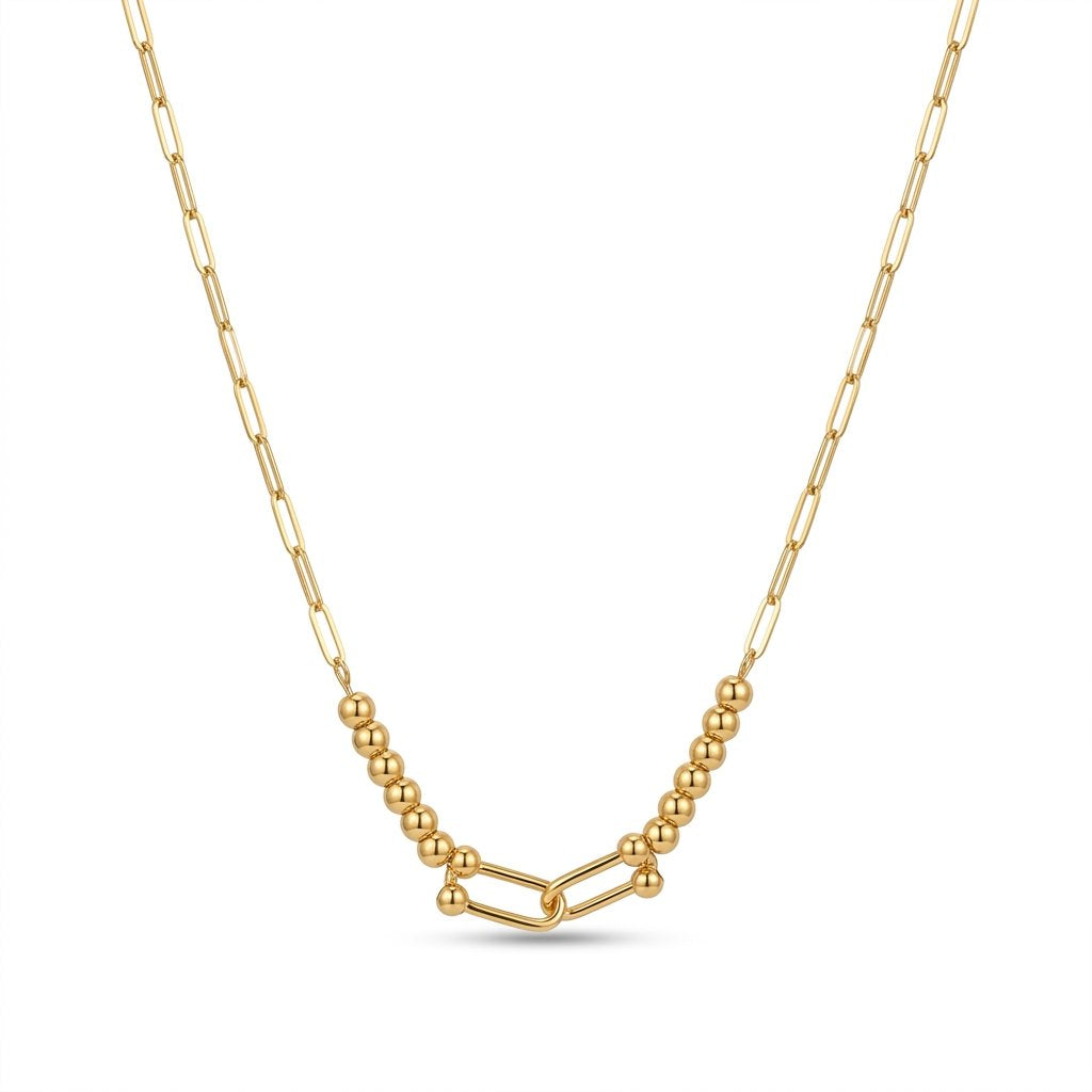 Iris Balls Link Gold Necklace