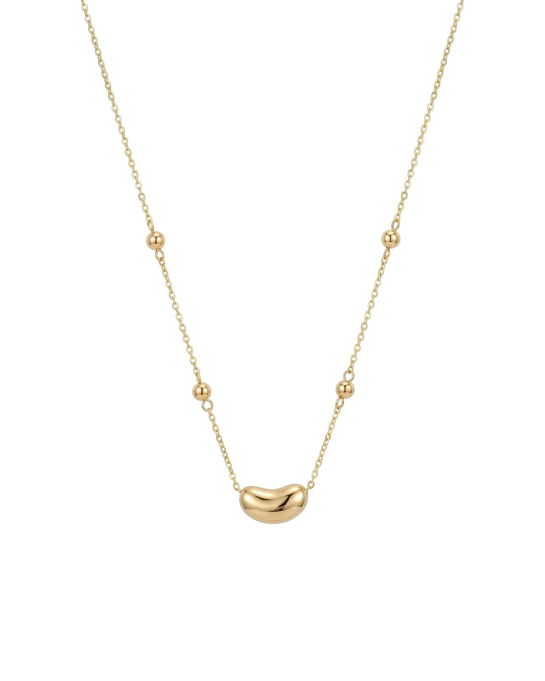 Iris Big Heart With Beads Gold Necklace