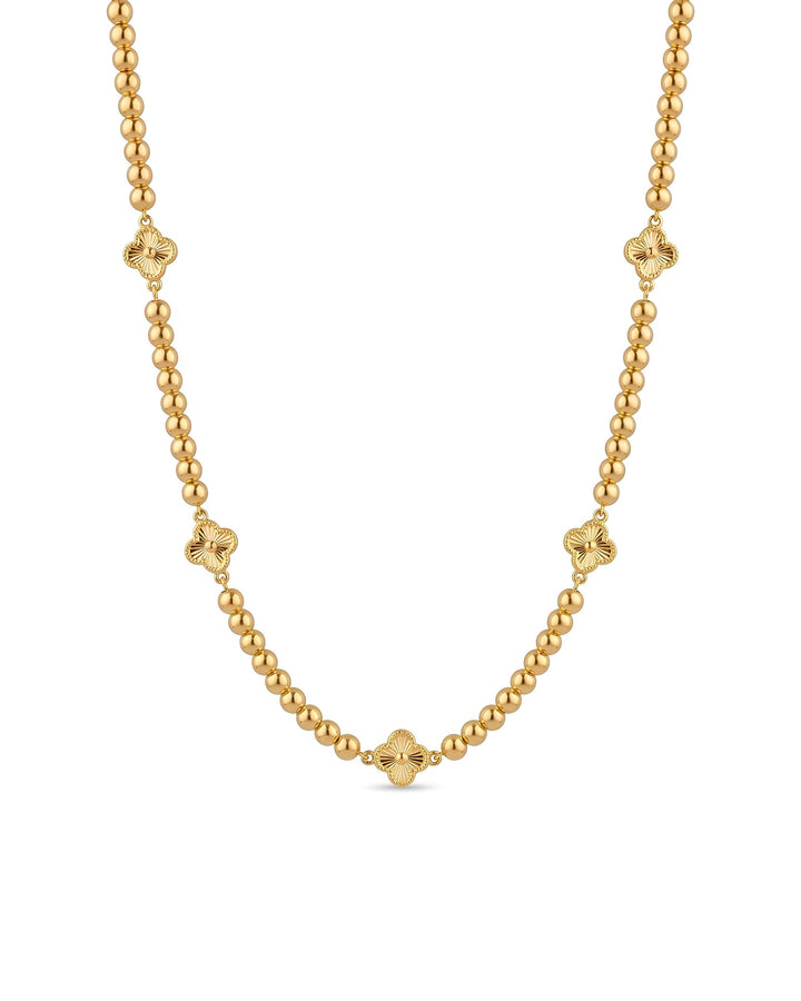 Iris Circle With Clovers Necklace