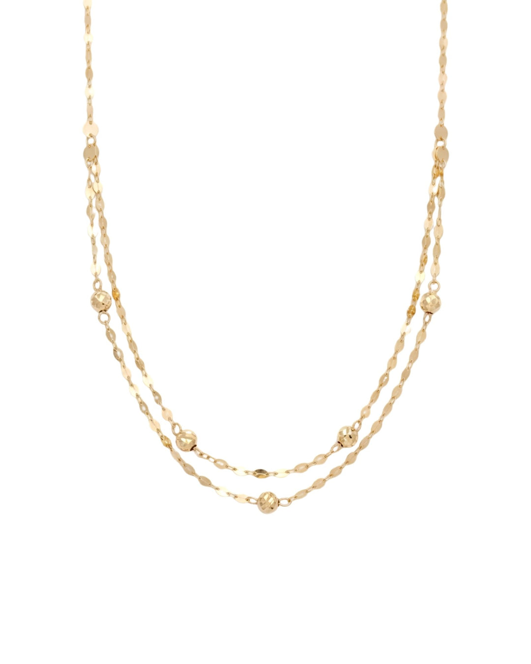 Iris Double Layers Lip Chain Gold Necklace