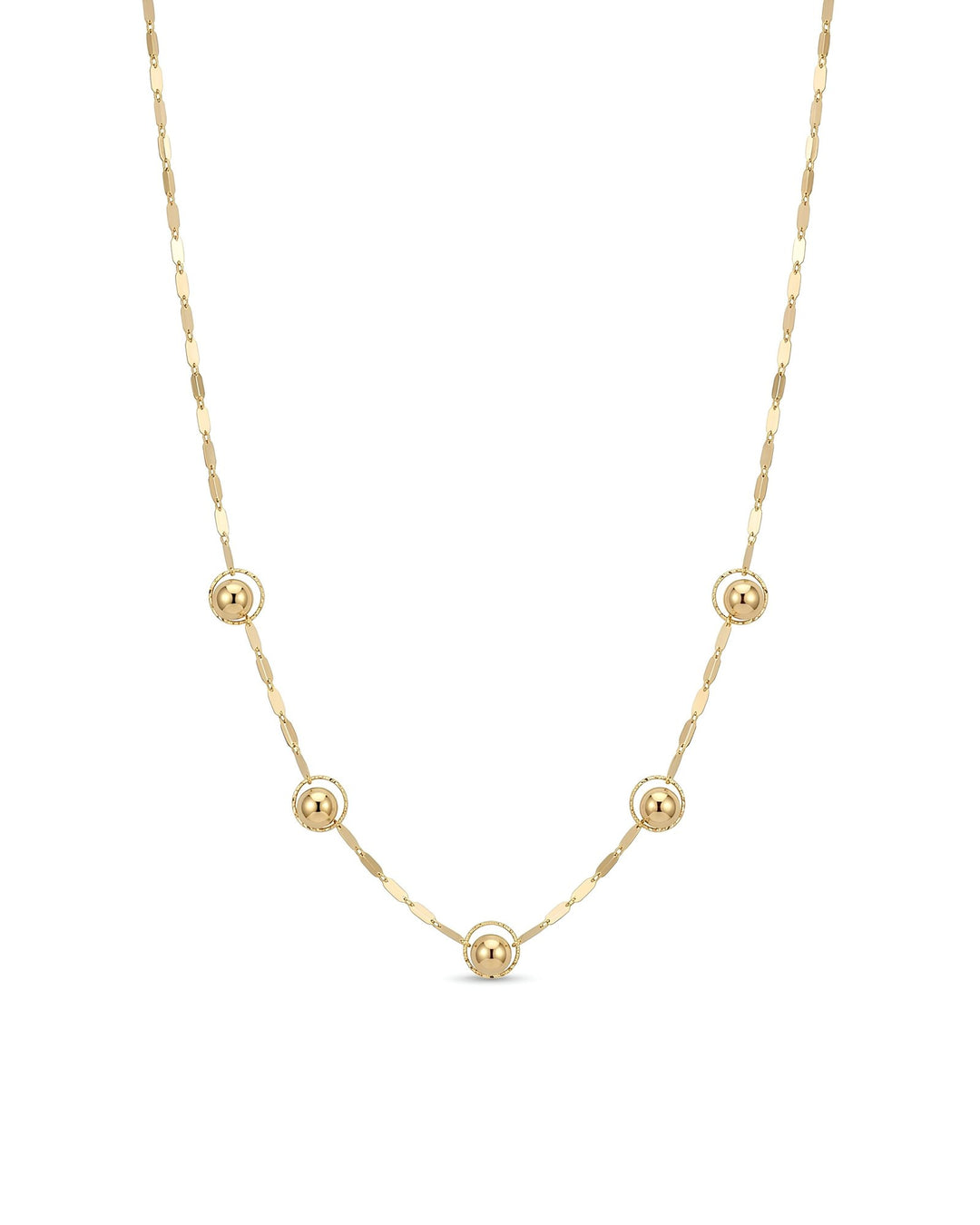 Iris Five Big Balls Gold Necklace