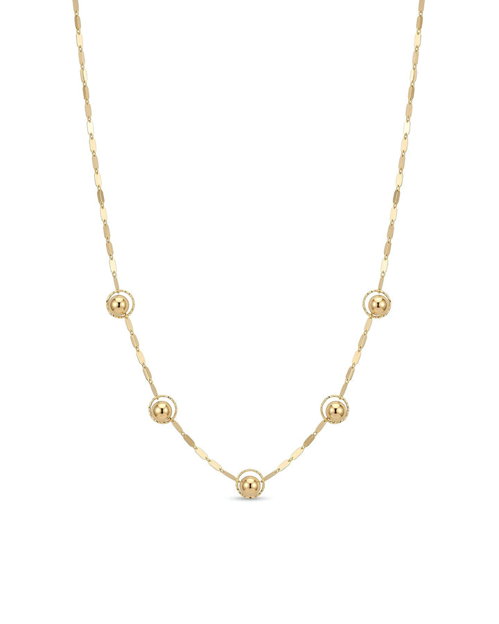 Iris Five Big Balls Gold Necklace