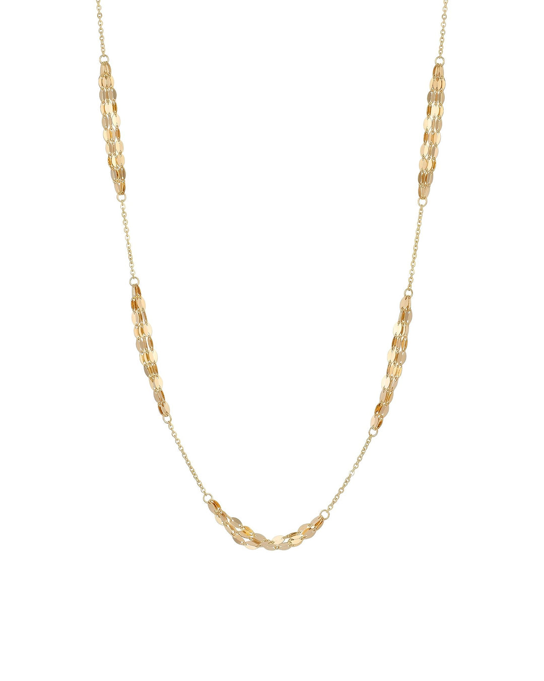 Iris Five Tiny Lip Chain Gold Necklace