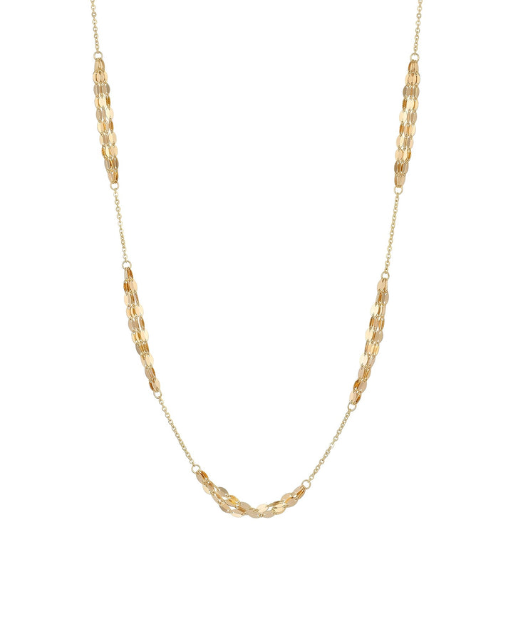Iris Five Tiny Lip Chain Gold Necklace