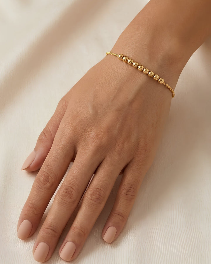 Iris Half Beads Gold Bracelet