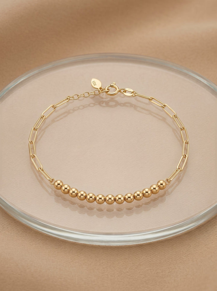 Iris Half Beads Gold Bracelet