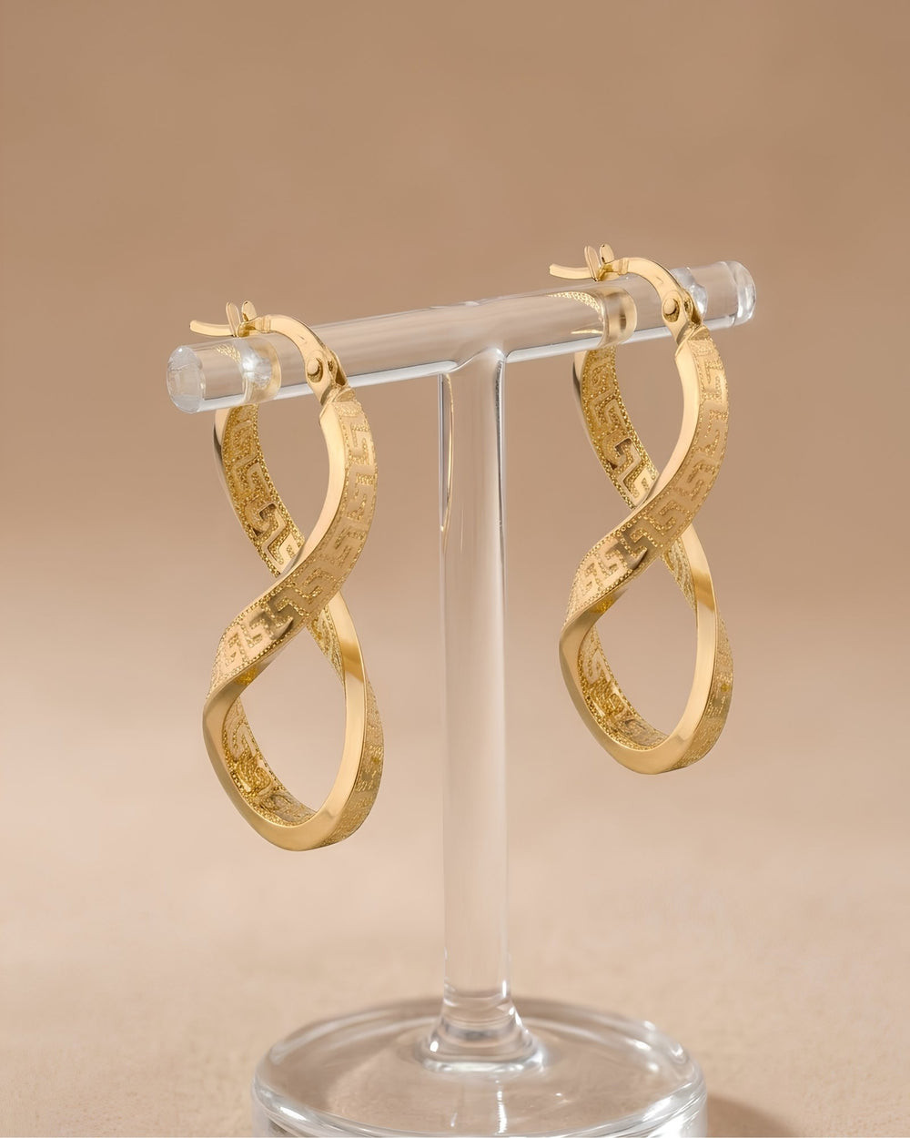 Iris Long Twisted Vintage Gold Earring