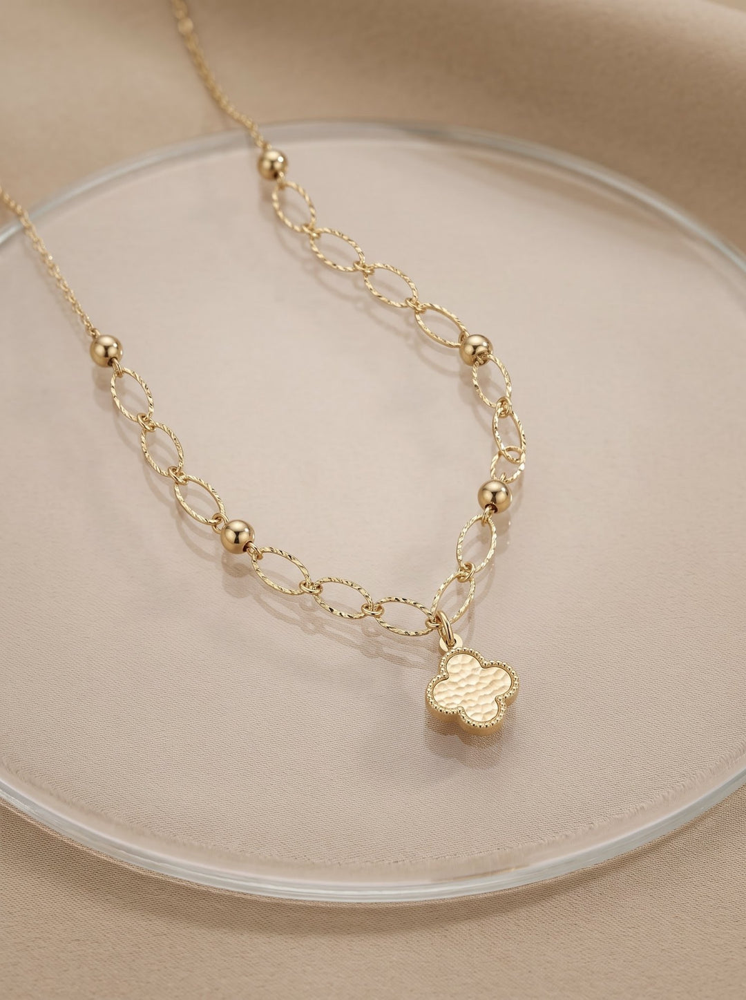 Iris Small Clover Gold Necklace