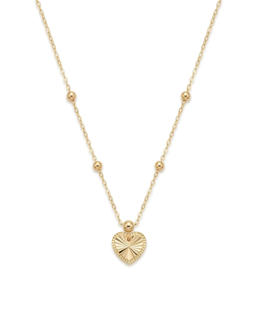 Iris Small Heart With Beads Gold Necklace