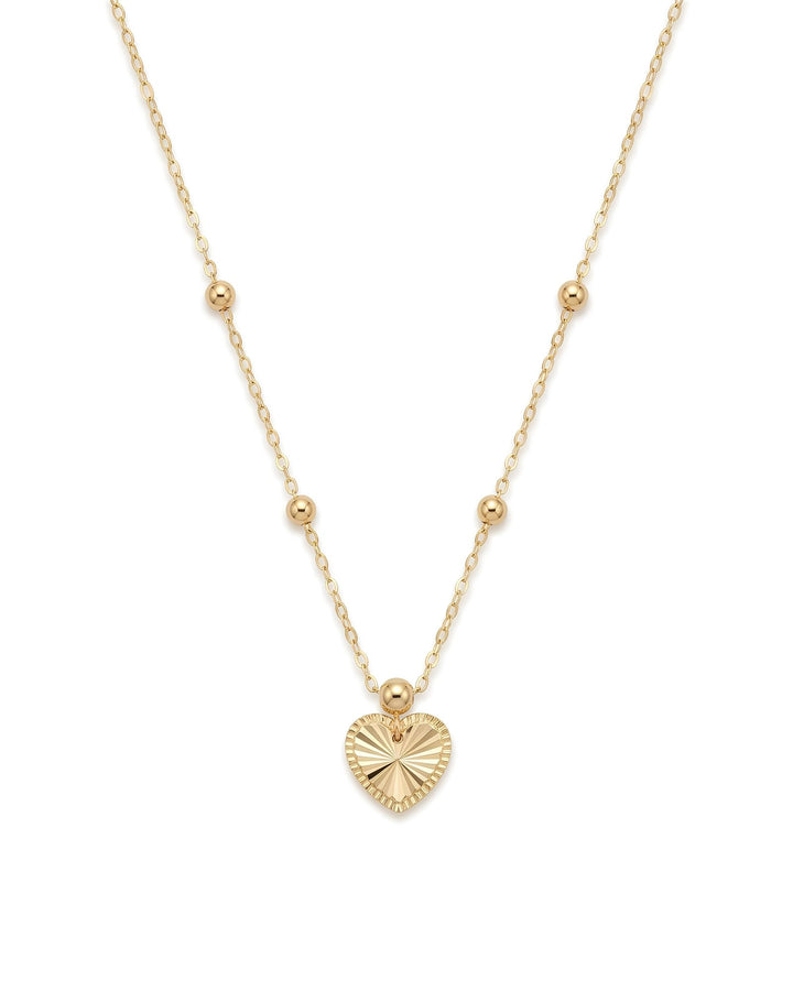 Iris Small Heart With Beads Gold Necklace