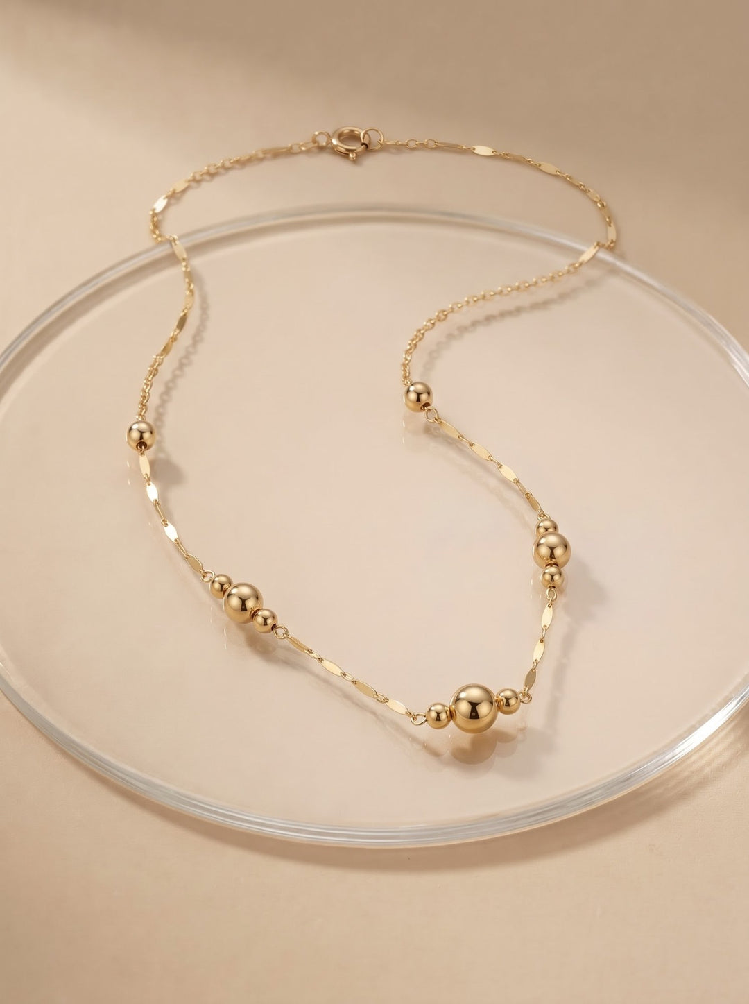 Iris Three Big Balls Gold Necklace