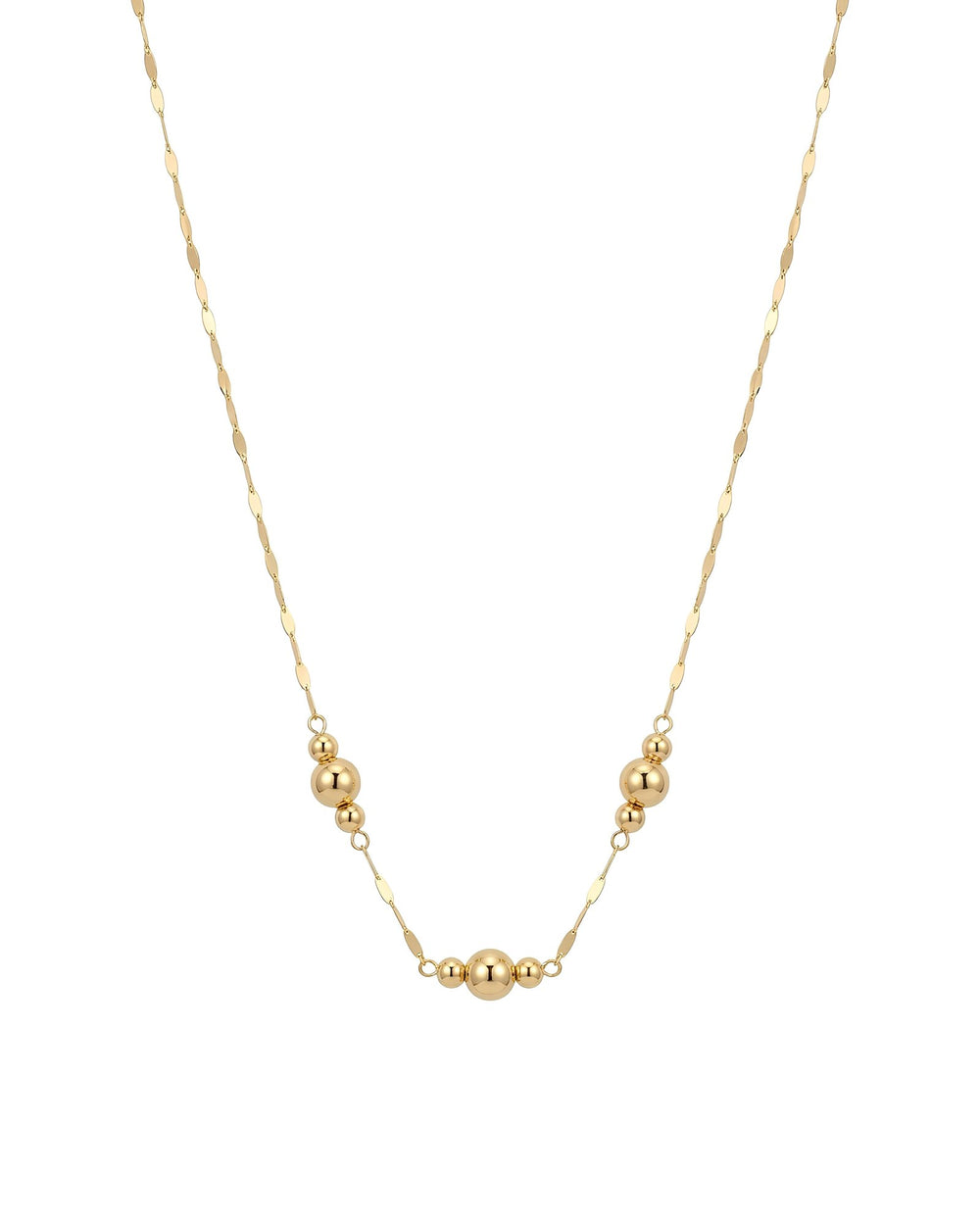 Iris Three Big Balls Gold Necklace