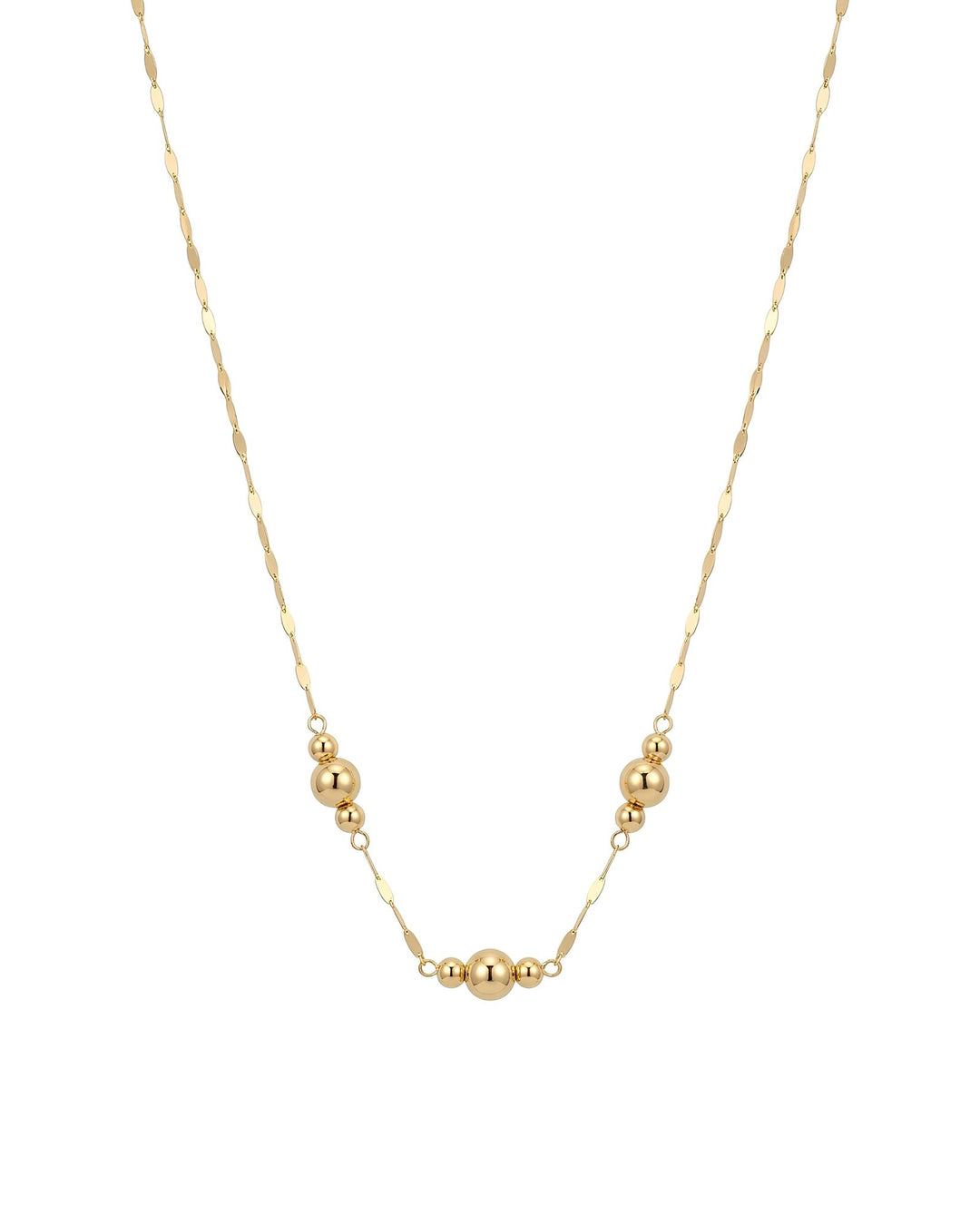 Iris Three Big Balls Gold Necklace