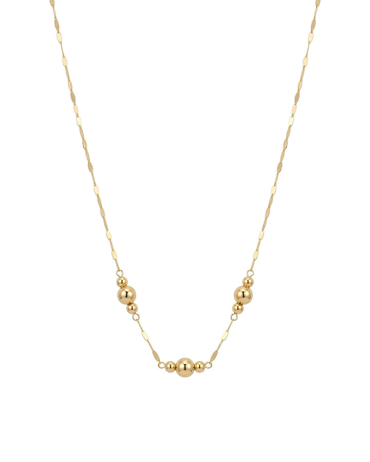 Iris Three Big Balls Gold Necklace