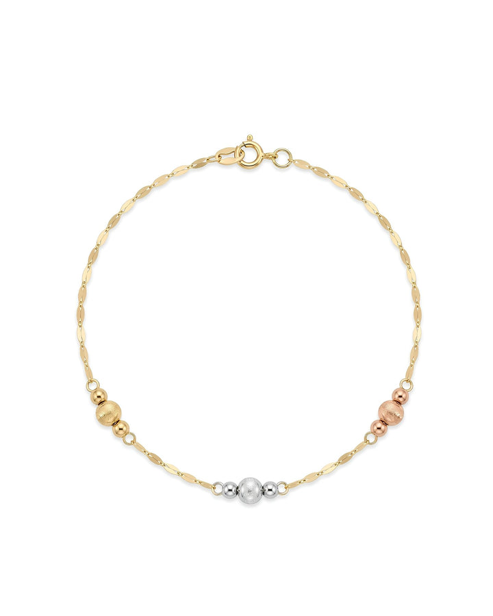Iris Three Colorful Balls Gold Bracelet