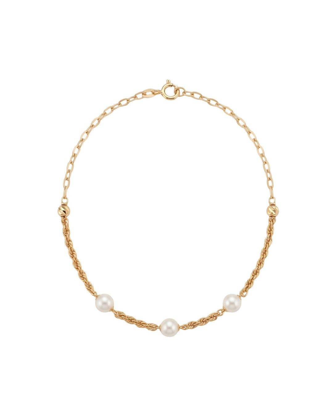 Iris Three Pearls Gold Bracelet