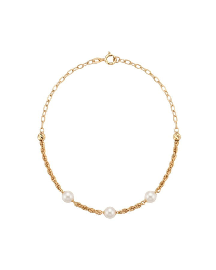 Iris Three Pearls Gold Bracelet