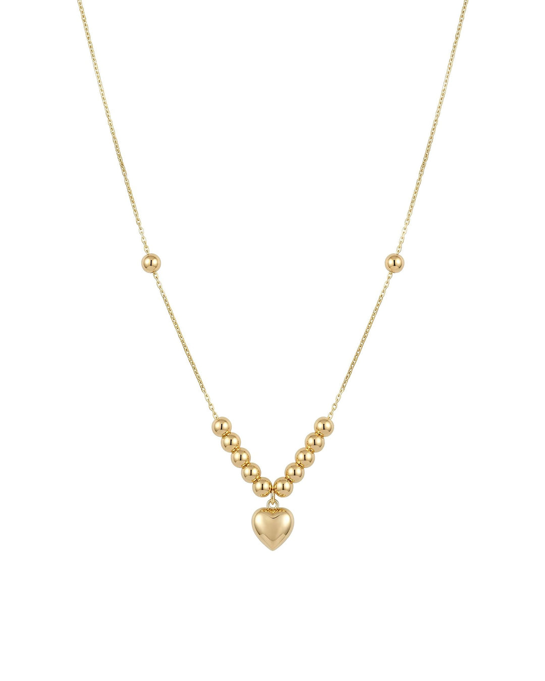 Iris Tiny Heart With Beads Gold Necklace