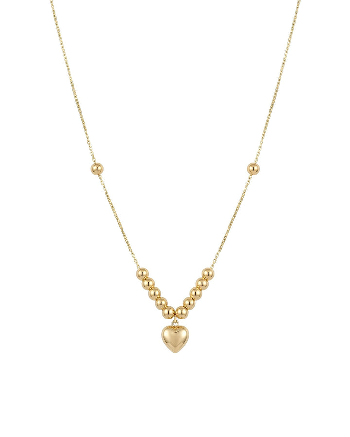 Iris Tiny Heart With Beads Gold Necklace