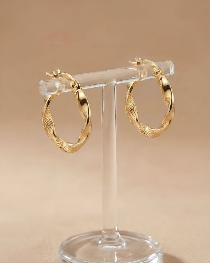 Iris Twisted Medium Gold Earring